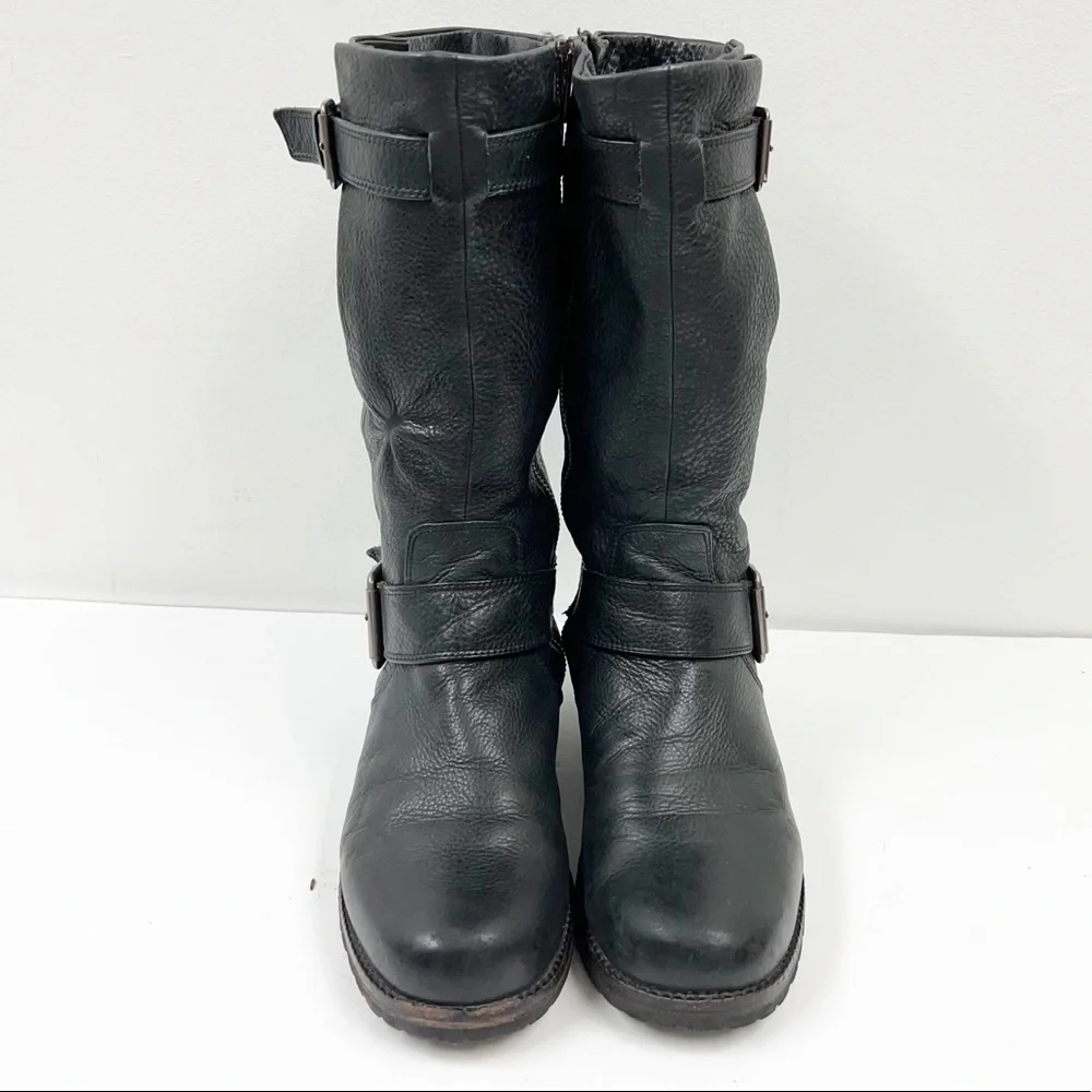 Gentle Souls Buckled Up black leather side zipper buckle Boots SZ 9 - Picture 2 of 13